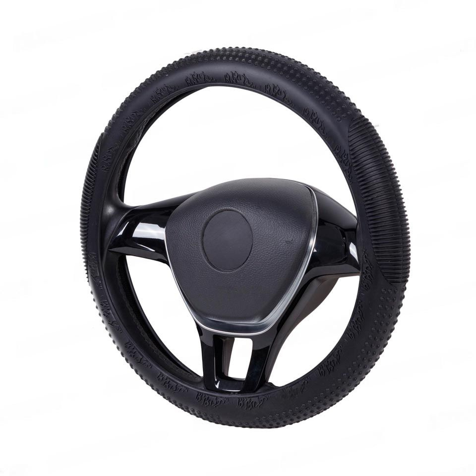 Оплетка, чехол (накидка) на руль Форд Мондео (2014 - 2019) лифтбек / Ford Mondeo, силикон, Черный  #1