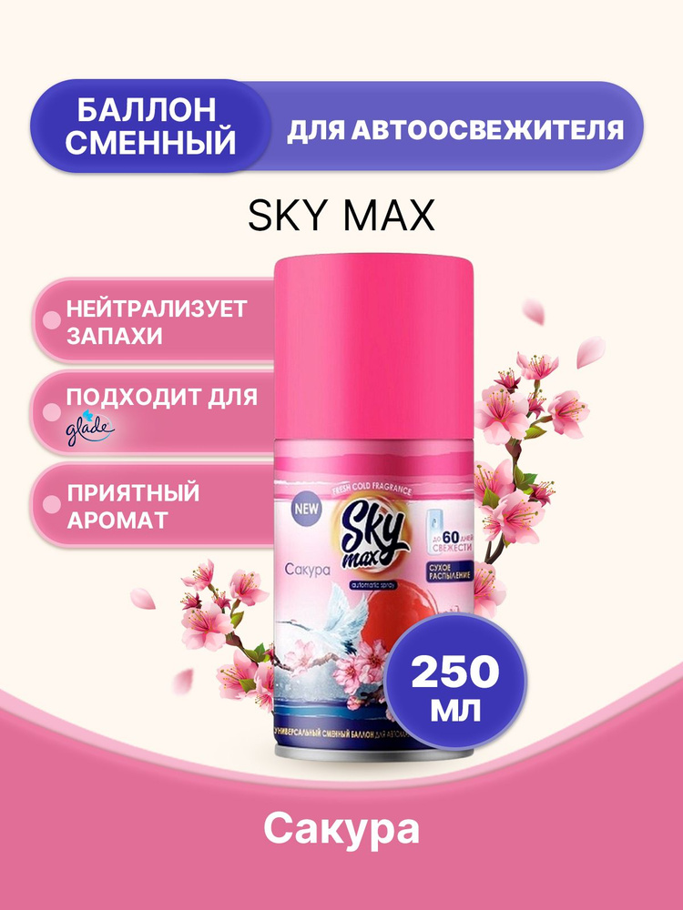 SKY MAX Освежитель для диспенсера Сакура 250мл/1шт #1