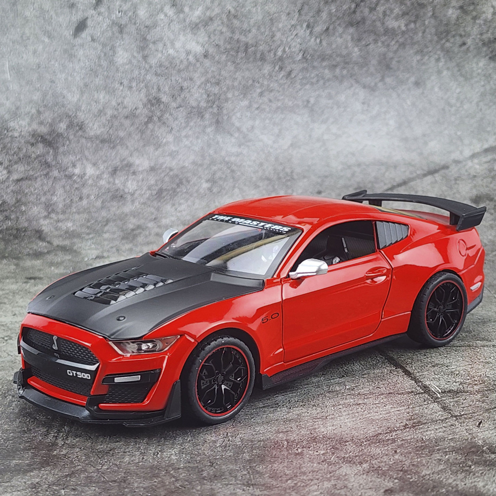 Машинка инерционная FORD MUSTANG SPEED GT500 металлическая модель 1:24 Форд Мустанг красная 20см, со #1