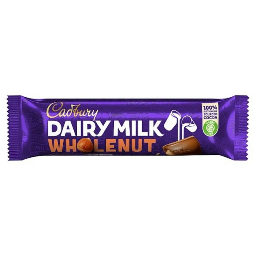 Шоколадный батончик Cadbury "Dairy Milk Wholenut" молочный с фундуком 45 г (5 шт.)  #1