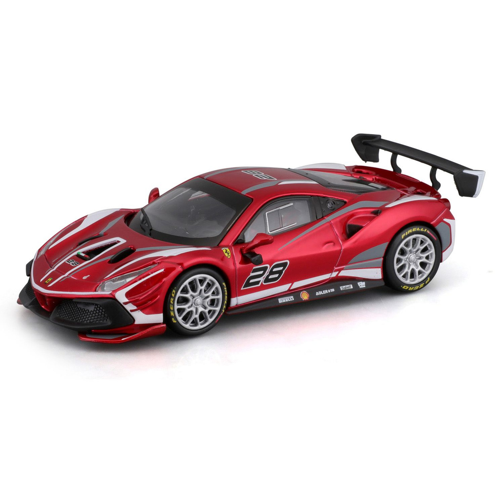 Машинка коллекционная Ferrari - 488 Challenge EVO 2020, 1:43, красная, открывающиеся двери, Bburago  #1