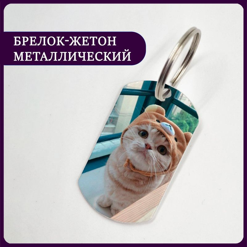 Брелок котик в костюме медведя #1