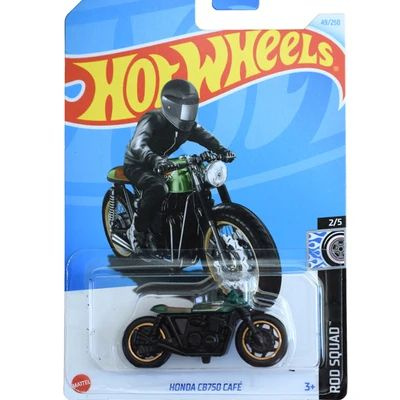 Машинка базовая Hot Wheels Мотоцикл Honda CB750 Cafe зеленый #1