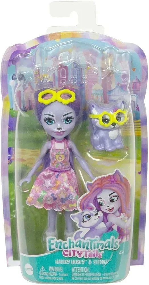 Кукла Mattel Enchantimals City Tails Хэдли Хаски и питомец Следдер HHB90  #1