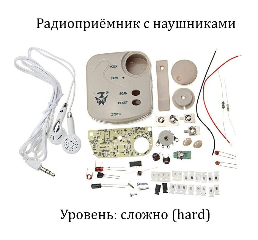 Набор для самостоятельной сборки и пайки опытных радиолюбителей с SMD деталями - конструктор радиоприемник #1