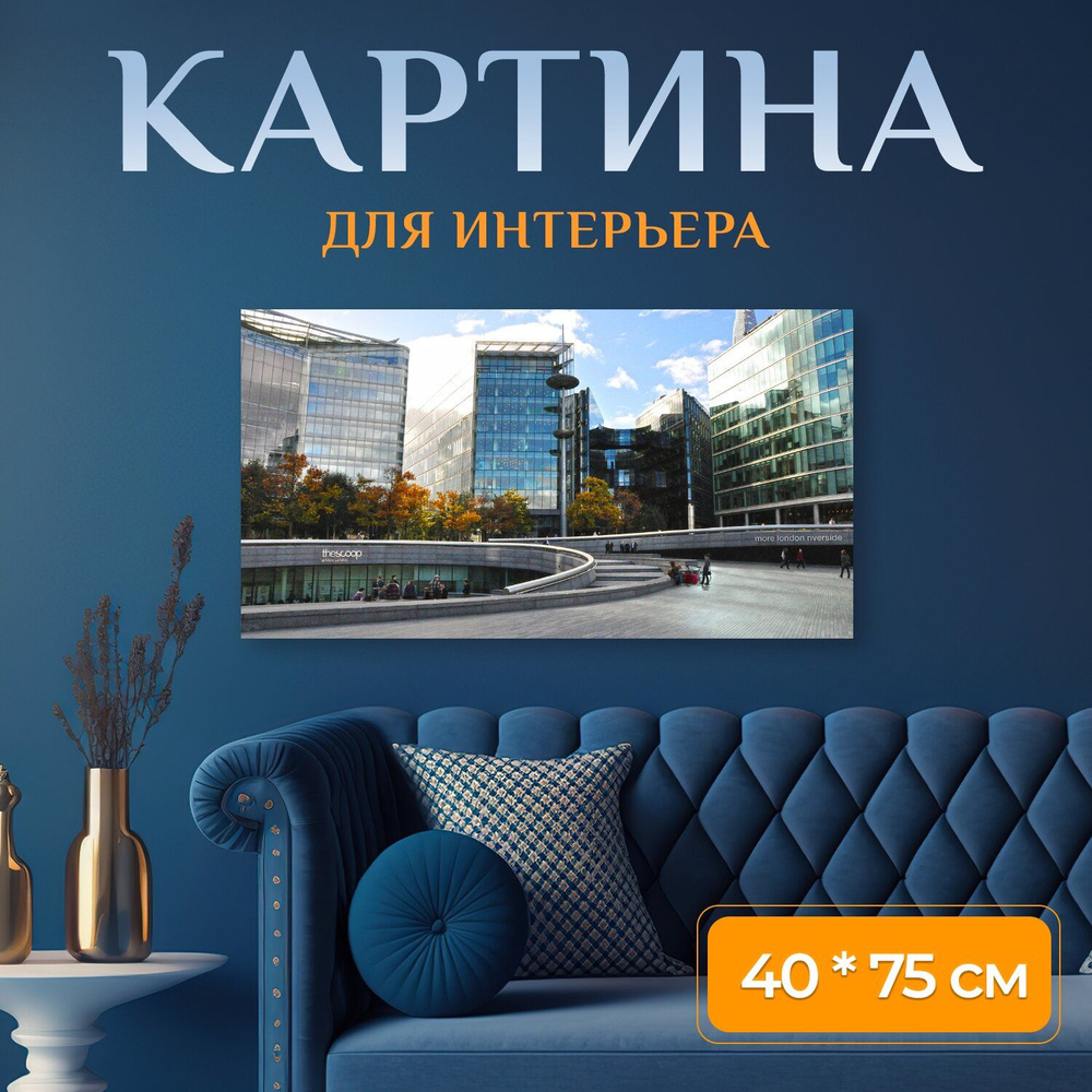 LotsPrints Картина "Лондон, городская площадь, архитектура 80", 75 х 40 см  #1