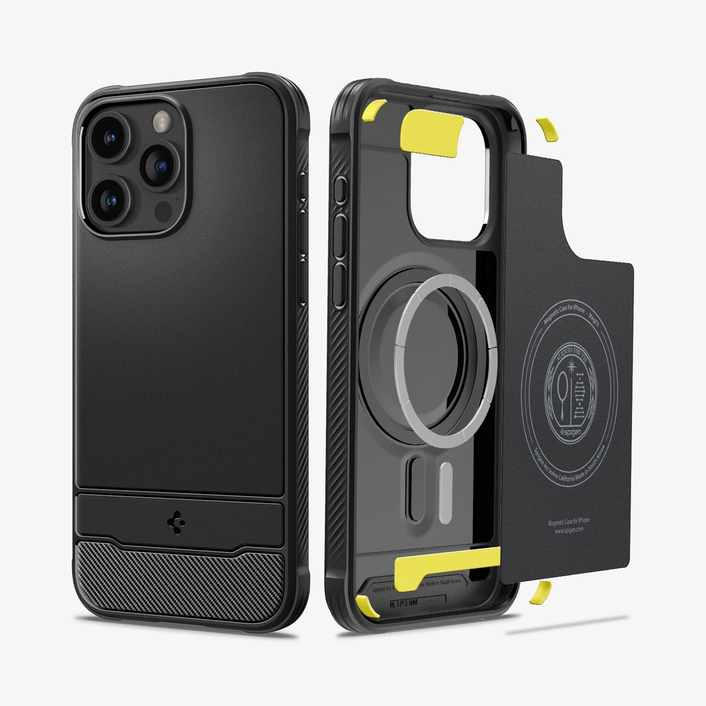 Чехол Spigen для iPhone 15 Pro Rugged Armor MagSafe (магнитный), матовый черный  #1