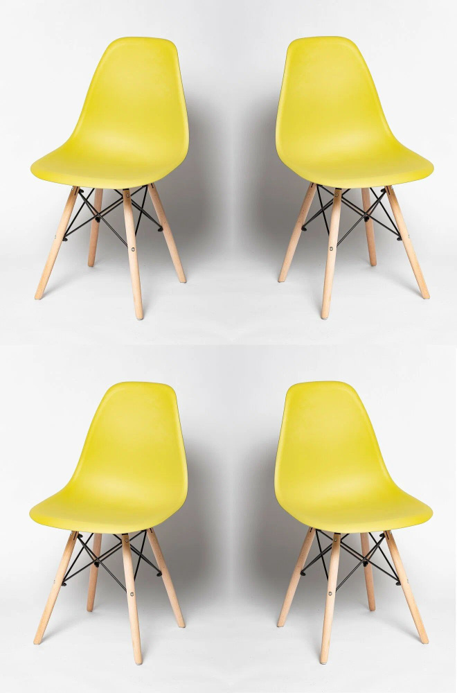 Стулья для кухни EAMES, 4 шт, комплект стульев, FP -235, олива, пластиковый  #1