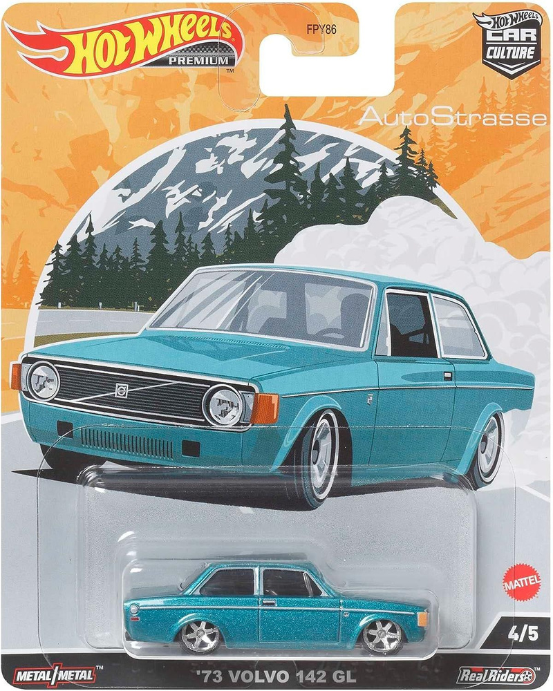 Коллекционная Premium машинка Hot Wheels '73 Volvo 142 GL Teal (коллекция Car Culture 2022, серия AutoStrasse, #1