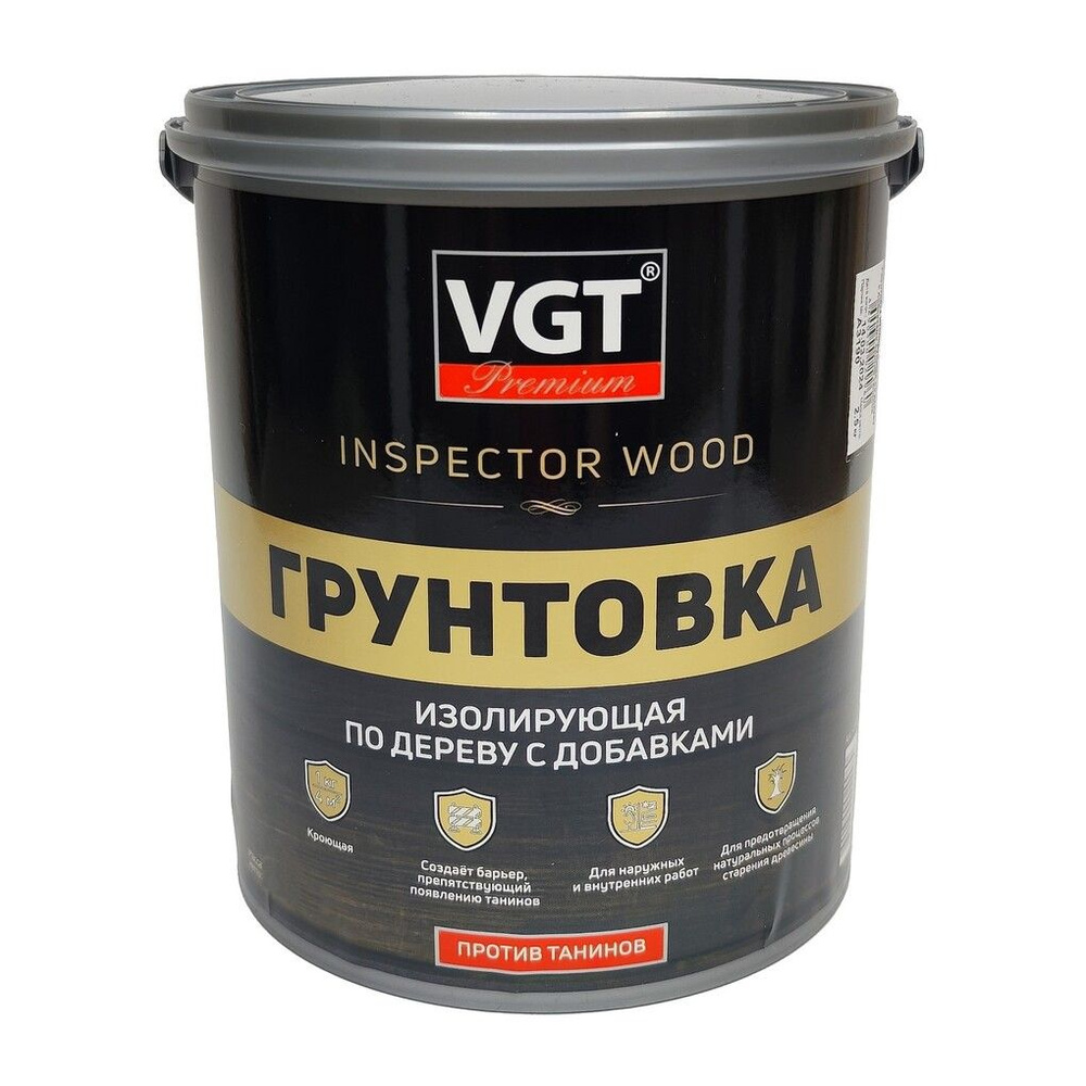 Грунтовка изолирующая по дереву с добавками против танинов VGT Premium Inspector Wood (12кг)  #1