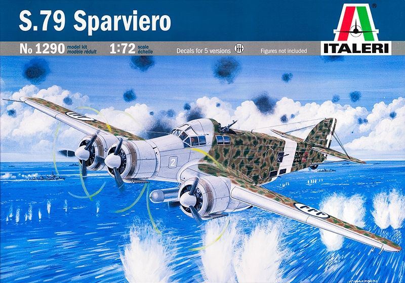 Сборная модель Итальянский бомбардировщик и торпедоносец S.79 Sparviero, масштаб 1/72, 1290 Italeri  #1