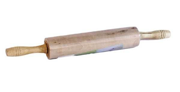 Скалка с крутящейся ручкой деревянная малая, 42*4,5см Flatel MC-2-49 /КЭШ/  #1