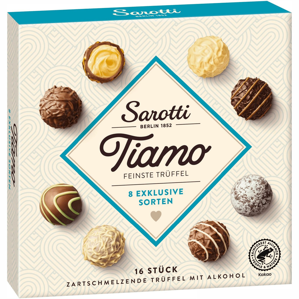 Конфеты Sarotti Tiamo Truffles Ассорти с шампанским виски ромом джином и  ликером, 200г - купить с доставкой по выгодным ценам в интернет-магазине  OZON (1537036592)