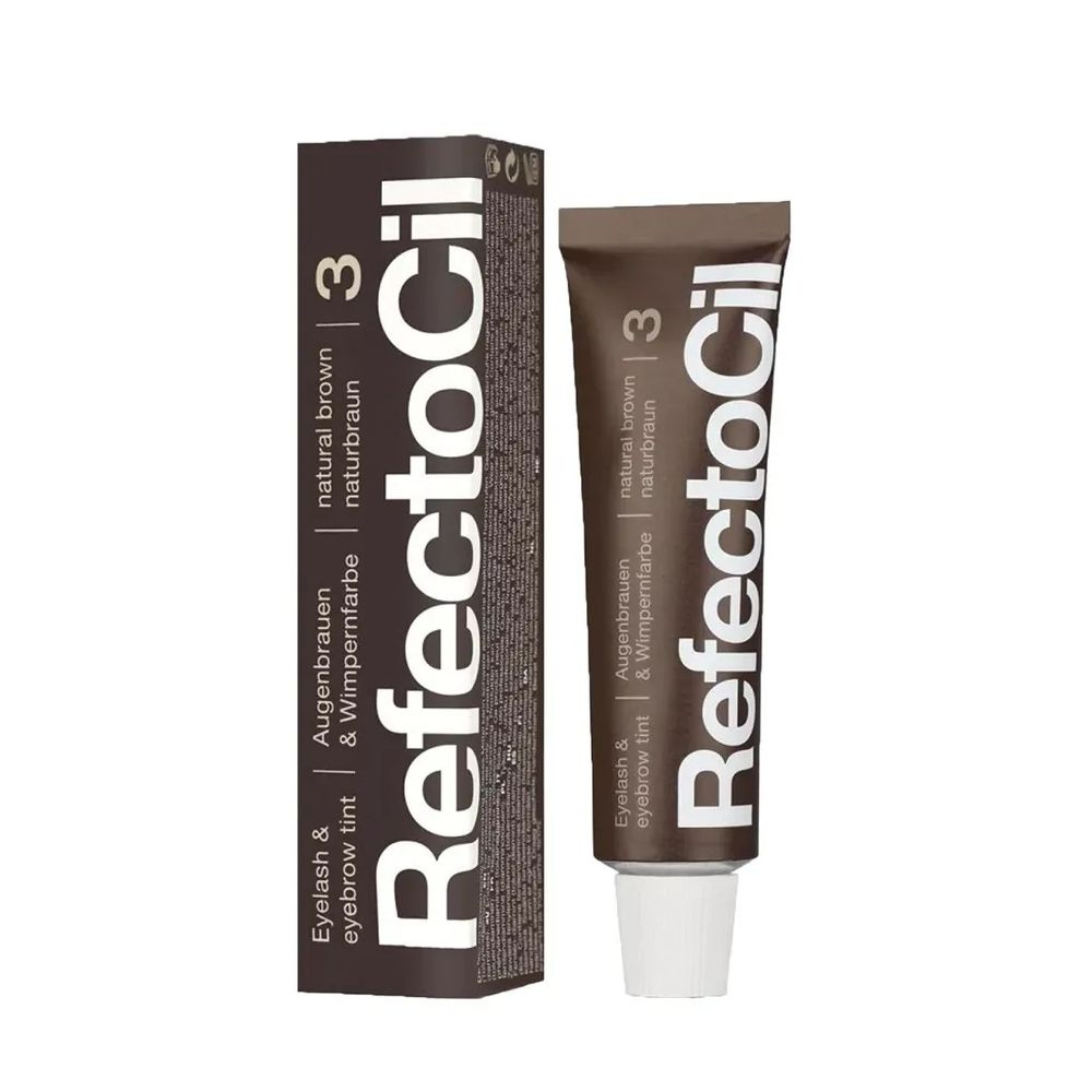 RefectoCil тон 3 natural brown/естественный коричневый, профессиональная краска для бровей и ресниц, #1