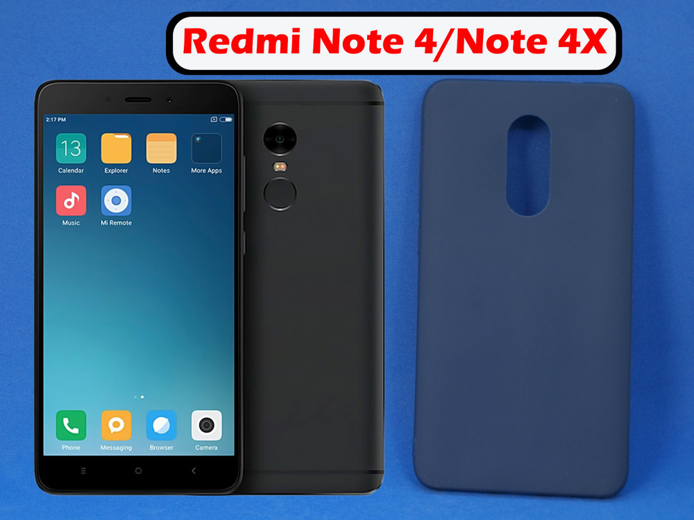 Чехол накладка для Xiaomi Redmi Note 4 / Redmi Note 4X Синий, силикон #1