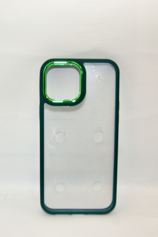 Силиконовый чехол на iPhone 13 Pro Max Зеленая рамка #1