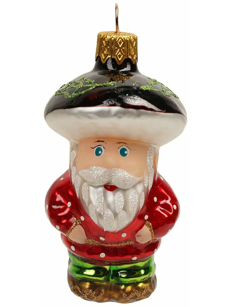 Елочная игрушка КОЛОМЕЕВ Дедушка грибок в подарочной упаковке 10см  #1