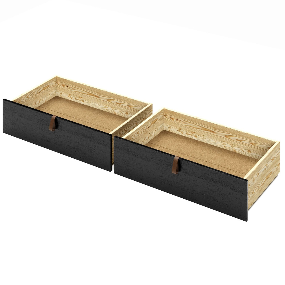 Ящик под кровать выкатной на колесиках для хранения вещей, 57х92,5х20,8 см, цвет черного оникса, 2 шт. #1
