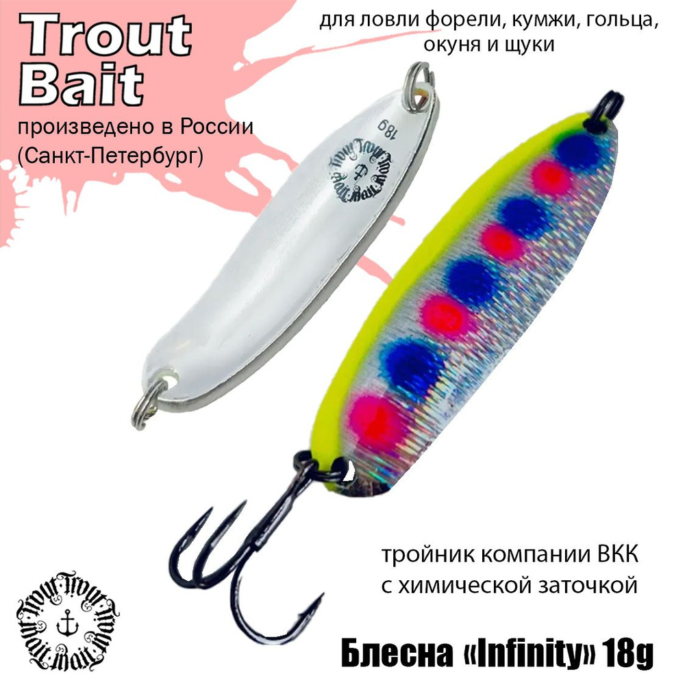 Блесна для рыбалки колеблющаяся , колебалка Infinity ( Японский Angler'z System Bux ) 18 g цвет 248 на #1