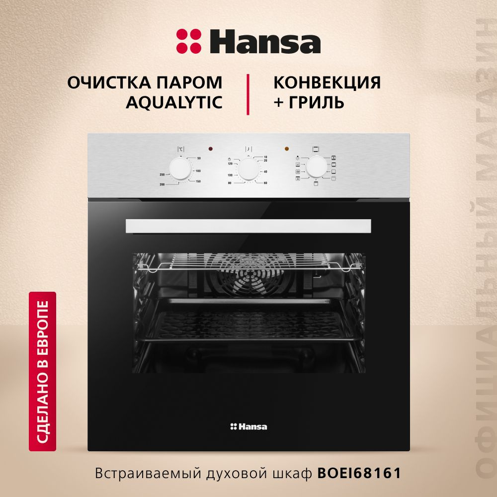 Встраиваемый электрический духовой шкаф Hansa BOEI68161, 60 см, с грилем и конвекцией, объем 62 л, 8 #1