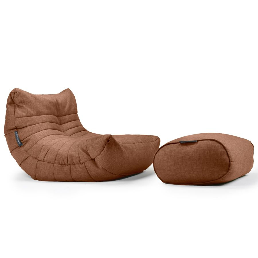 Бескаркасное дизайнерское кресло для отдыха дома с оттоманкой aLounge - Acoustic Lounge - Terra Cocta #1