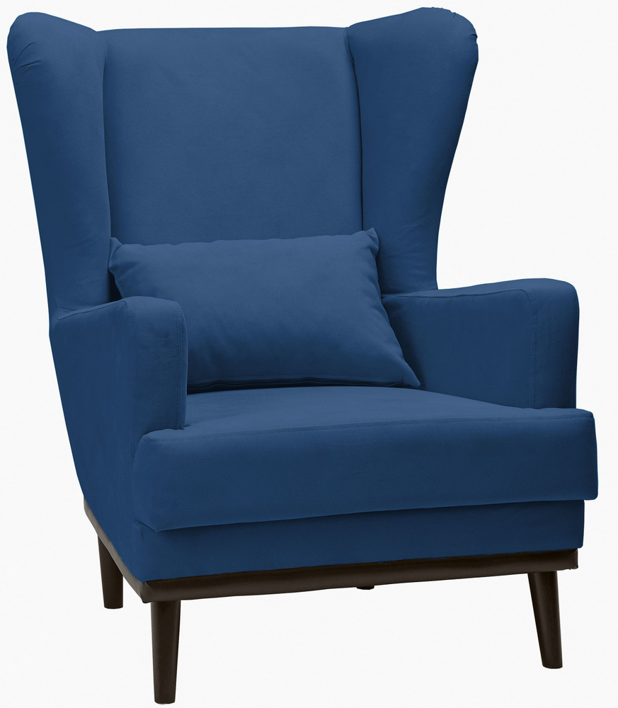 Кресло Вегас мягкое для отдыха дома, на ножках, велюр Velvet Blue 01, 75х85х90 (ШхГлхВ)  #1