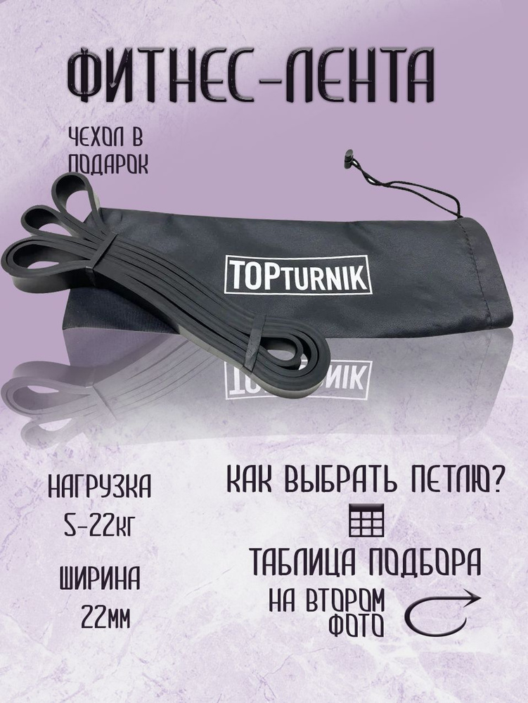 Эспандер ленточный, резинка для подтягивания, тренировок, фитнеса, черная, 5-22 кг  #1