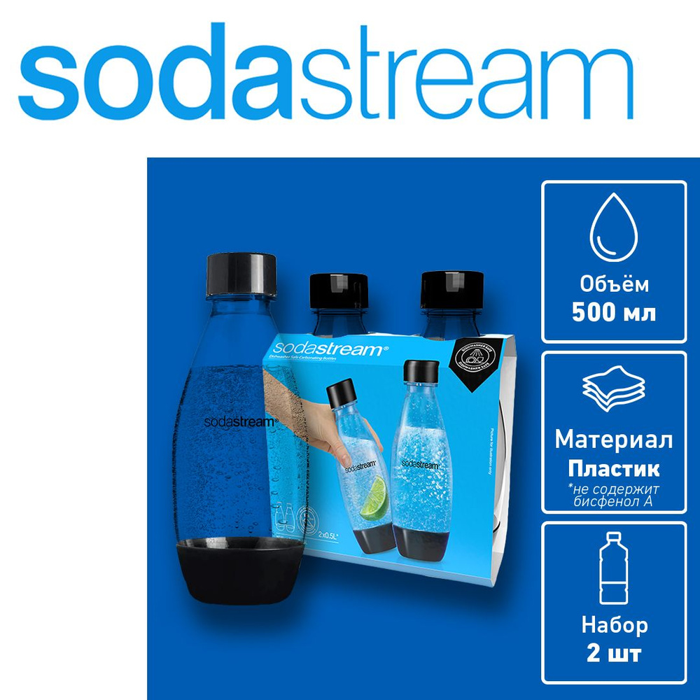 Набор бутылок Sodastream DWS Fuse 500мл, черная, 2 шт. #1