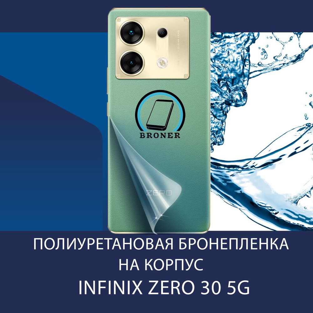 Полиуретановая бронепленка на корпус для Infinix ZERO 30 4G / 5G / Защитная плёнка на заднюю панель / #1