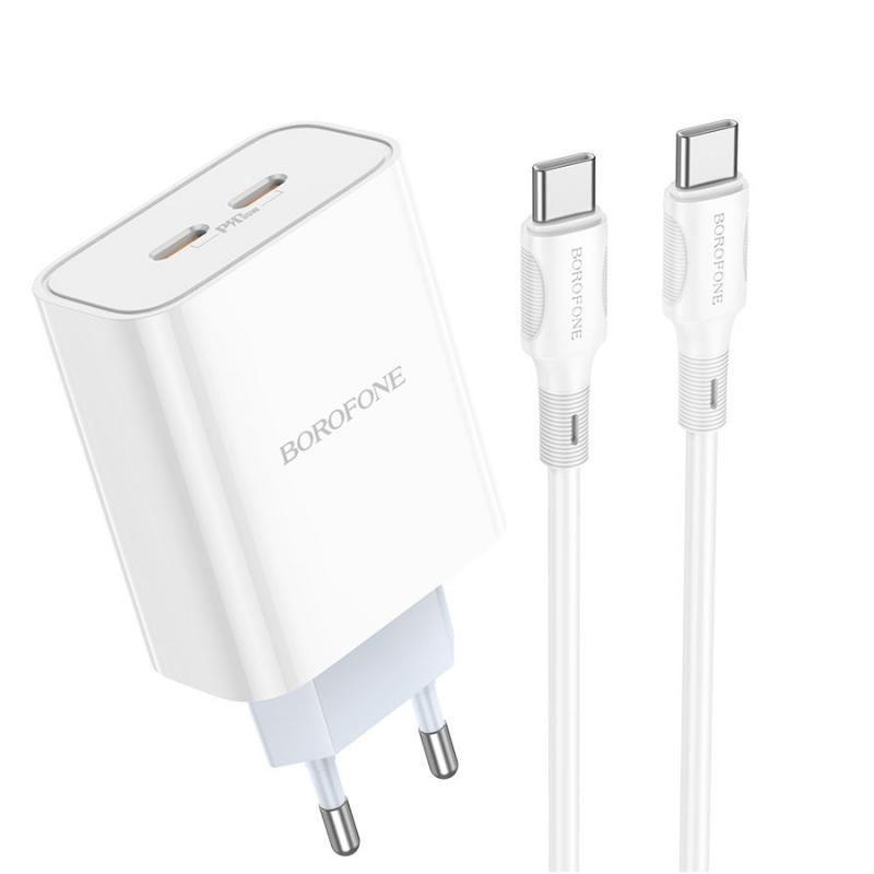 Сетевое зарядное устройство USB-C Borofone BA73A (35W/2 порта/PD/кабель USB-C-Type-C) <белый>  #1