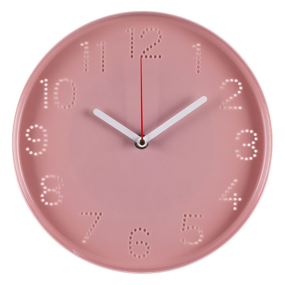 Часы настенные Рубин "Классика", диаметр 25 см, корпус розовый, со стрелками  #1