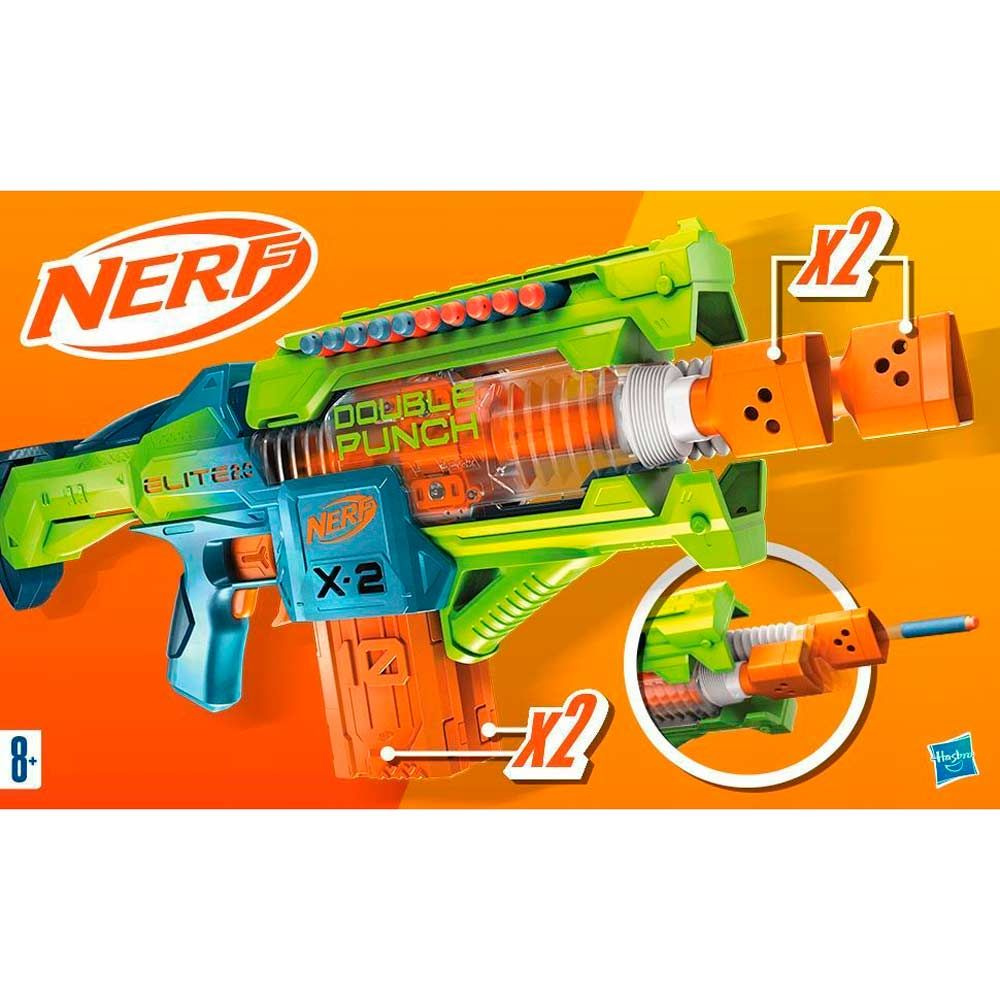 Nerf Бластер Double punch Elite 2.0, в комплекте: 1 автоматический бластер, 2 ствола, 50 стрел  #1