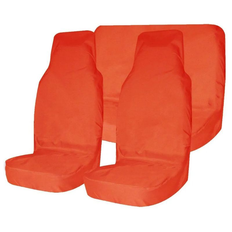 Комплект грязезащитных чехлов на передние и заднее сиденья Оранжевые  #1