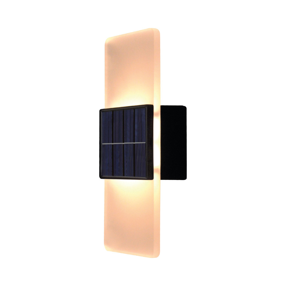 Светильник настенный светодиодный уличный на солнечной батарее датчик освещенности теплый белый свет #1