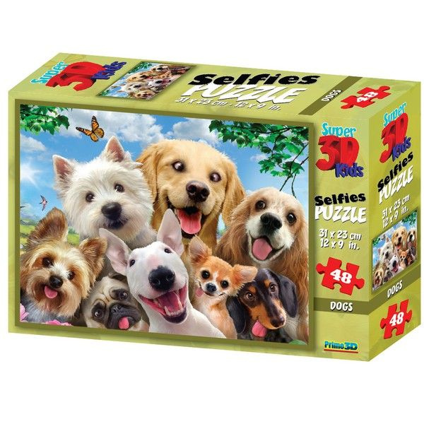3D Puzzle-48 Собаки селфи 2 , в/к 23*5,1*15,4 см #1