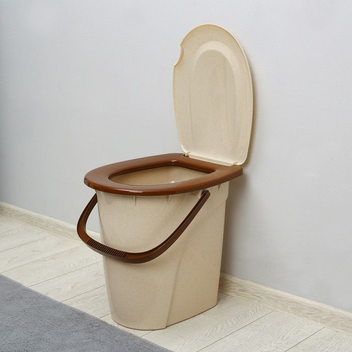 Ведро-туалет, h 40 см, 24 л, съёмный стульчак, бежевое #1