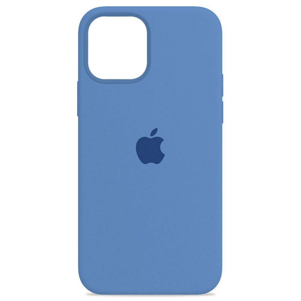 Силиконовый чехол для смартфона Silicone Case на iPhone 15 / Айфон 15 с логотипом, васильковый  #1