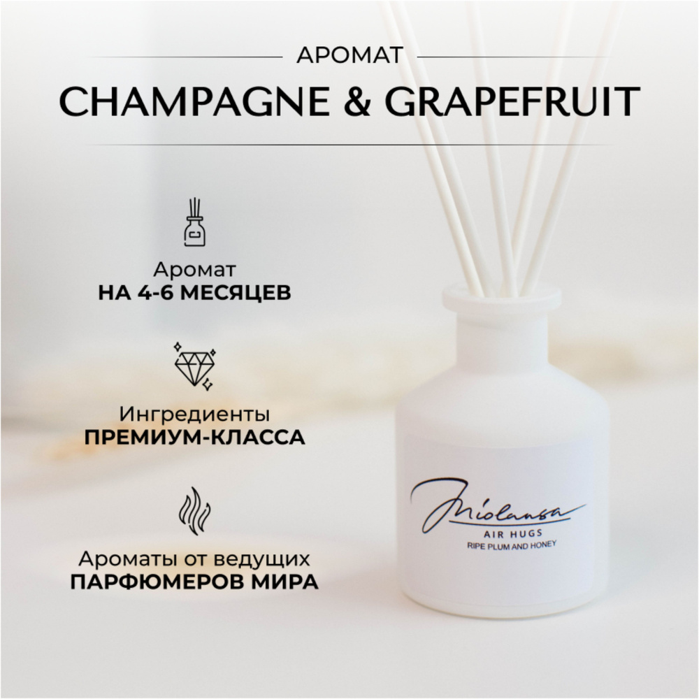 Ароматический диффузор для дома MIOLANSA Шампанское & Грейпфрут (Champagne & Grapefruit), 50 мл  #1