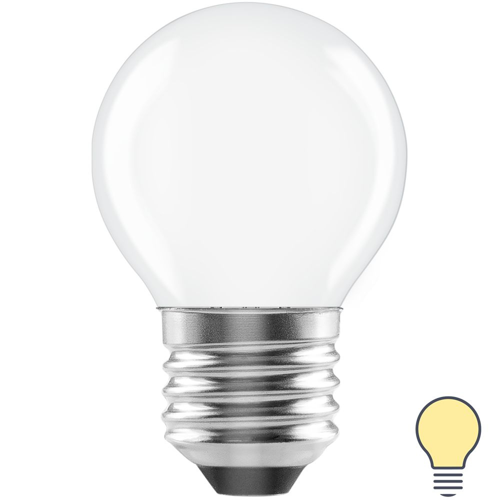 Лампа светодиодная Lexman E27 220-240 В 5 Вт шар матовая 600 лм теплый белый свет  #1