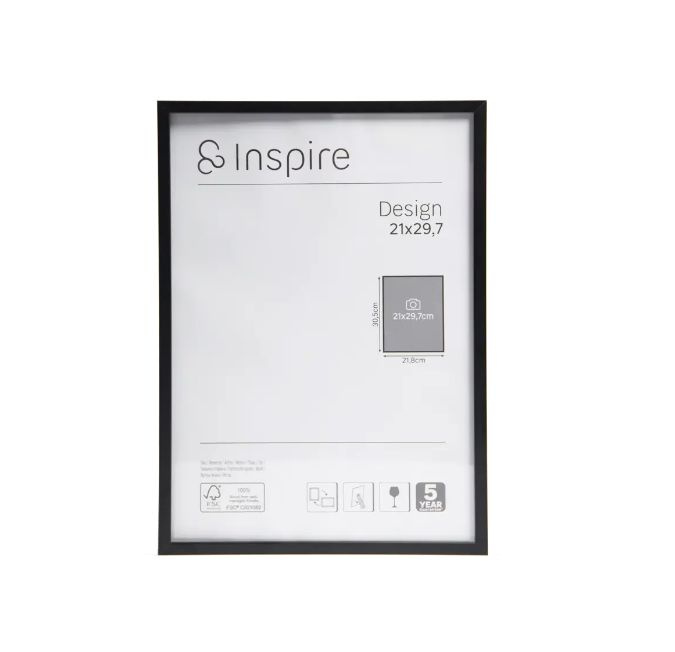 Рамка Inspire Design 21x29.7 см алюминий цвет черный #1