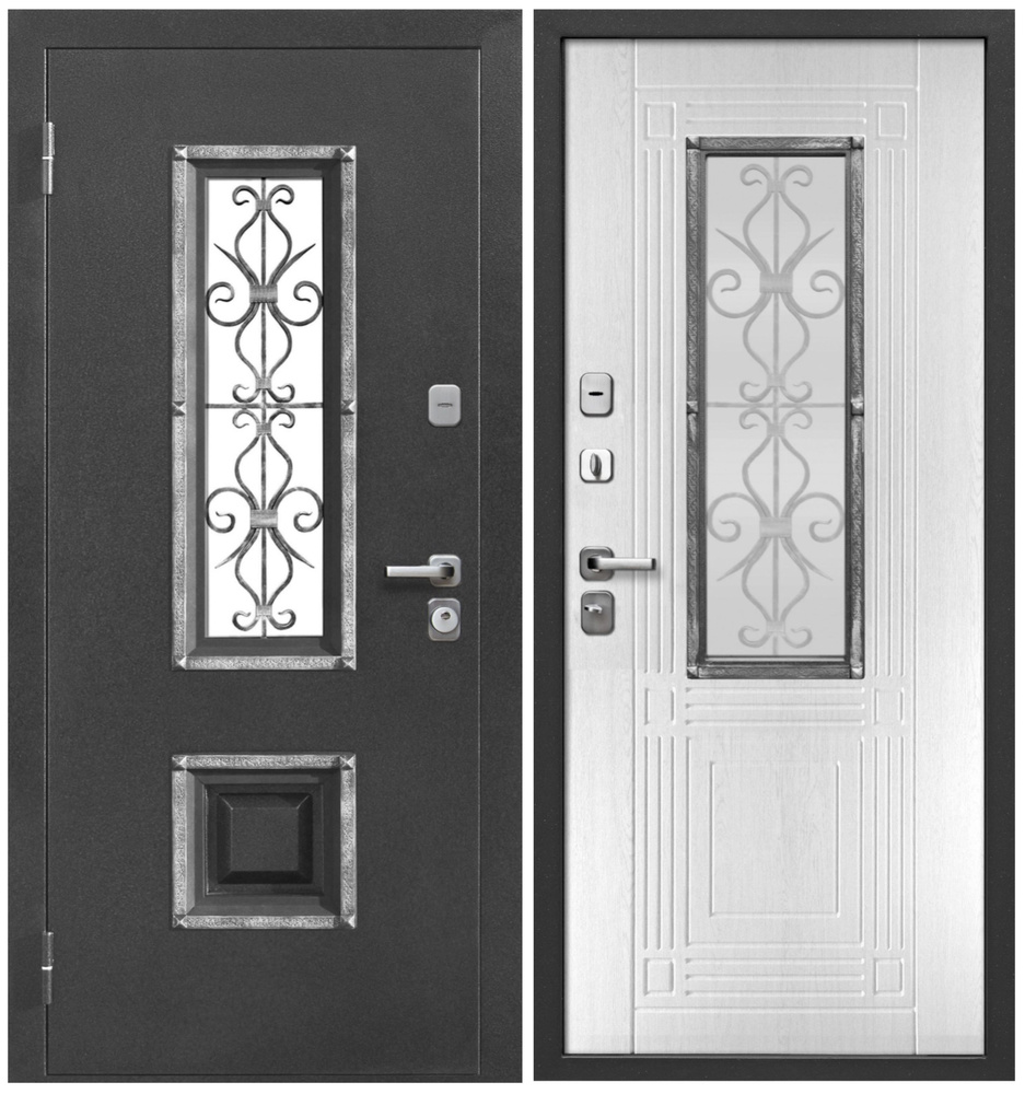 Входная дверь Ferroni Венеция Серебро Белый ясень (960мм) левая  #1