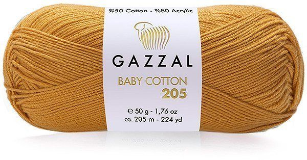 Пряжа Gazzal BABY COTTON 205 522 горчица (10 мотков) #1