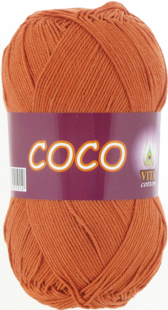 Пряжа Сoco (Vita cotton),цвет 4336 терракот, 5 мотков, 50гр/240м,100% хлопок двойной мерсеризации,Индия #1