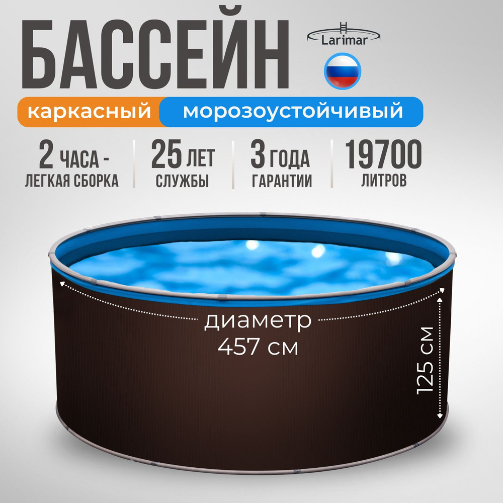 Бассейн каркасный морозоустойчивый круглый 457 х 125 LARIMAR #1