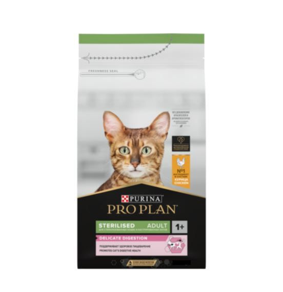 Purina Pro Plan Сухой корм для кастрированных кошек с чувствительным пищ-ем, курица (Optidigest Sterilised) #1