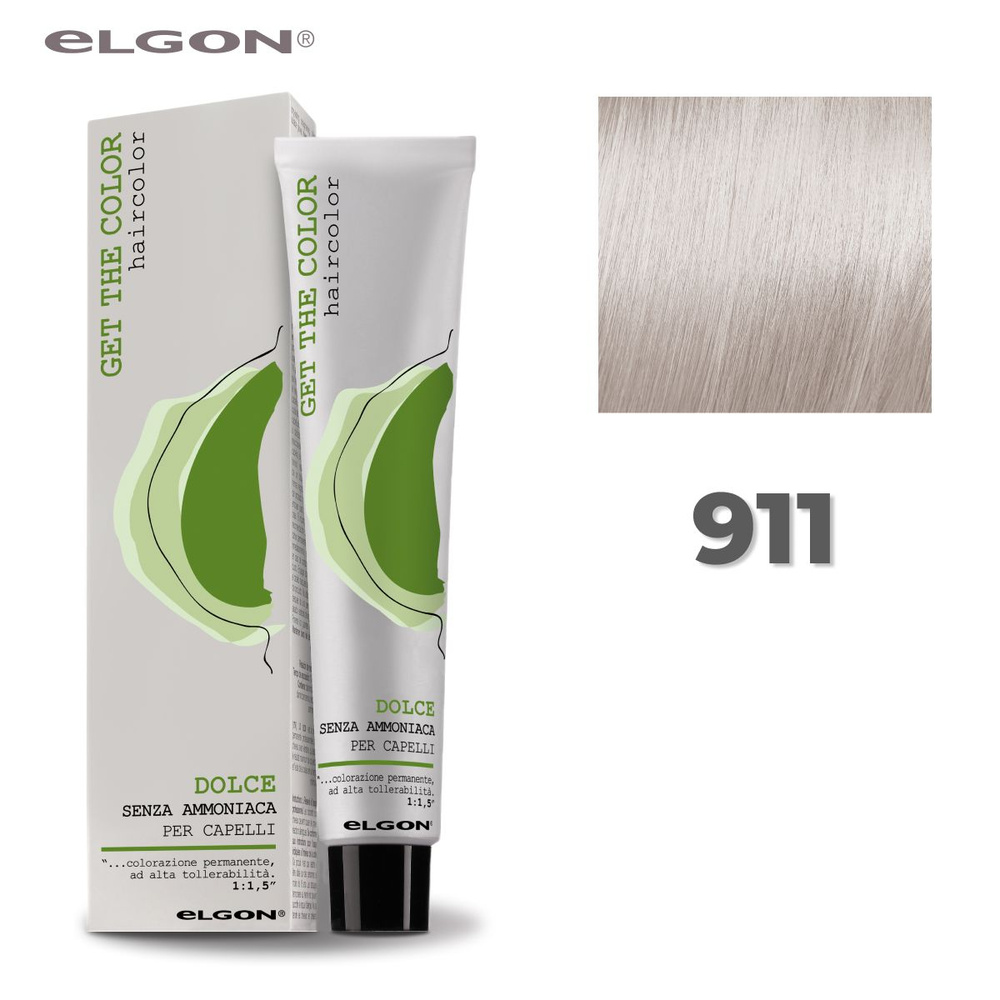 Elgon Краска для волос без аммиака Get The Color Dolce 911 серебристый, 100 мл.  #1
