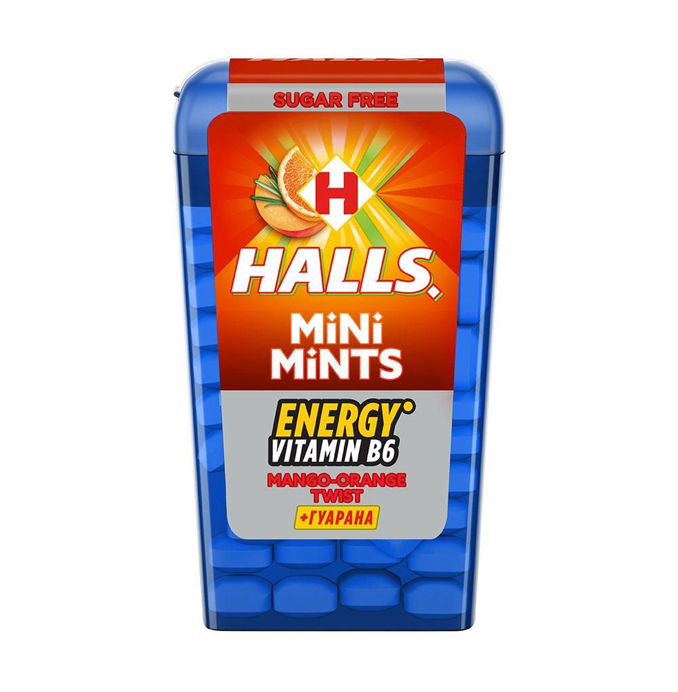 Конфеты HALLS MINI MINTS MANGO-ORANGE TWIST без сахара 12г, Турция - в заказе 1 шт.товара!  #1