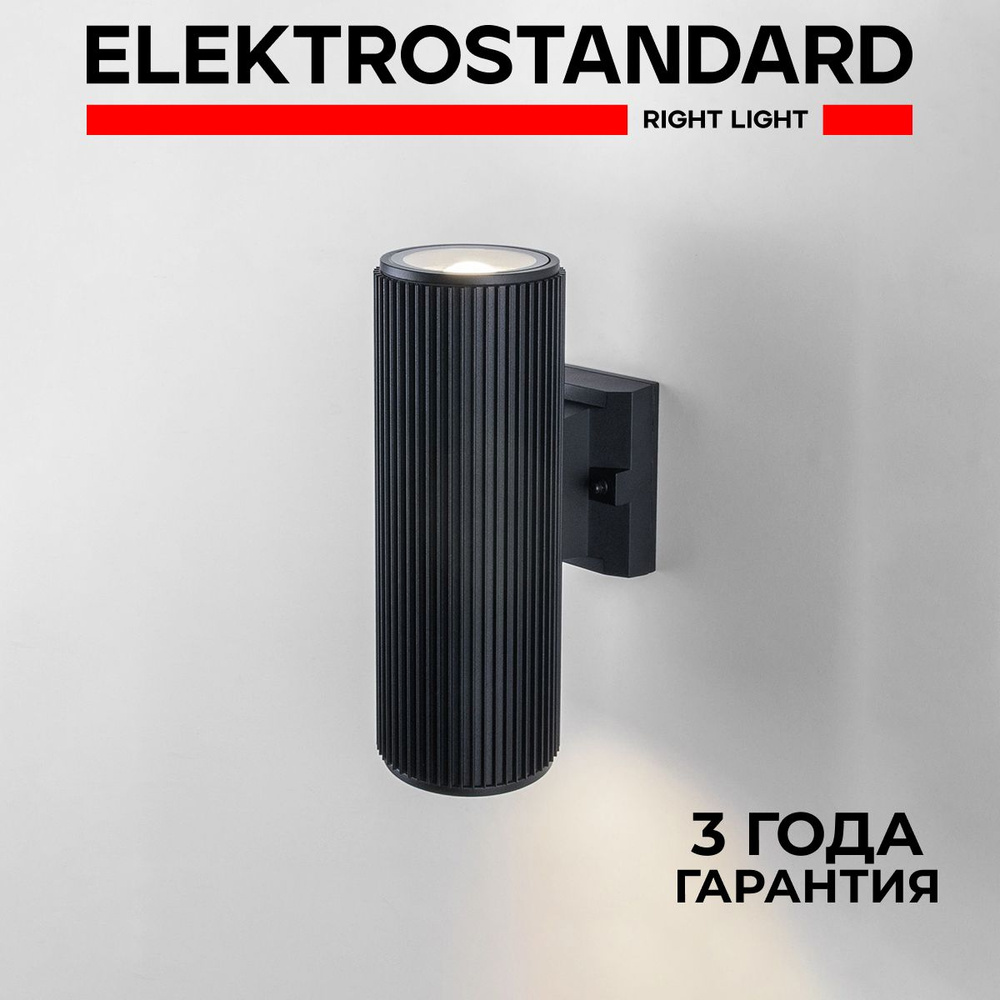 Уличный светильник настенный в современном стиле Elektrostandard 1403 TECHNO Strict IP54 черный  #1