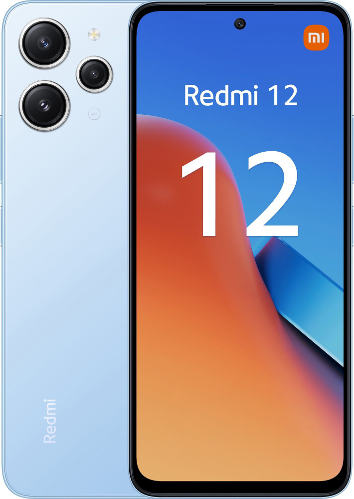 Xiaomi Смартфон Смартфон Xiaomi Redmi 12 4/128 ГБ RU, Dual nano SIM, sky blue 4/128 ГБ, голубой  #1