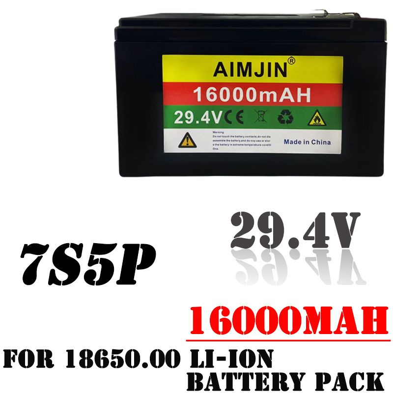 НОВЫЙ литий-ионный аккумулятор 24V 7S5P 29,4V 16000mAh высокой мощности 18650 с BMS для различных инструментов #1